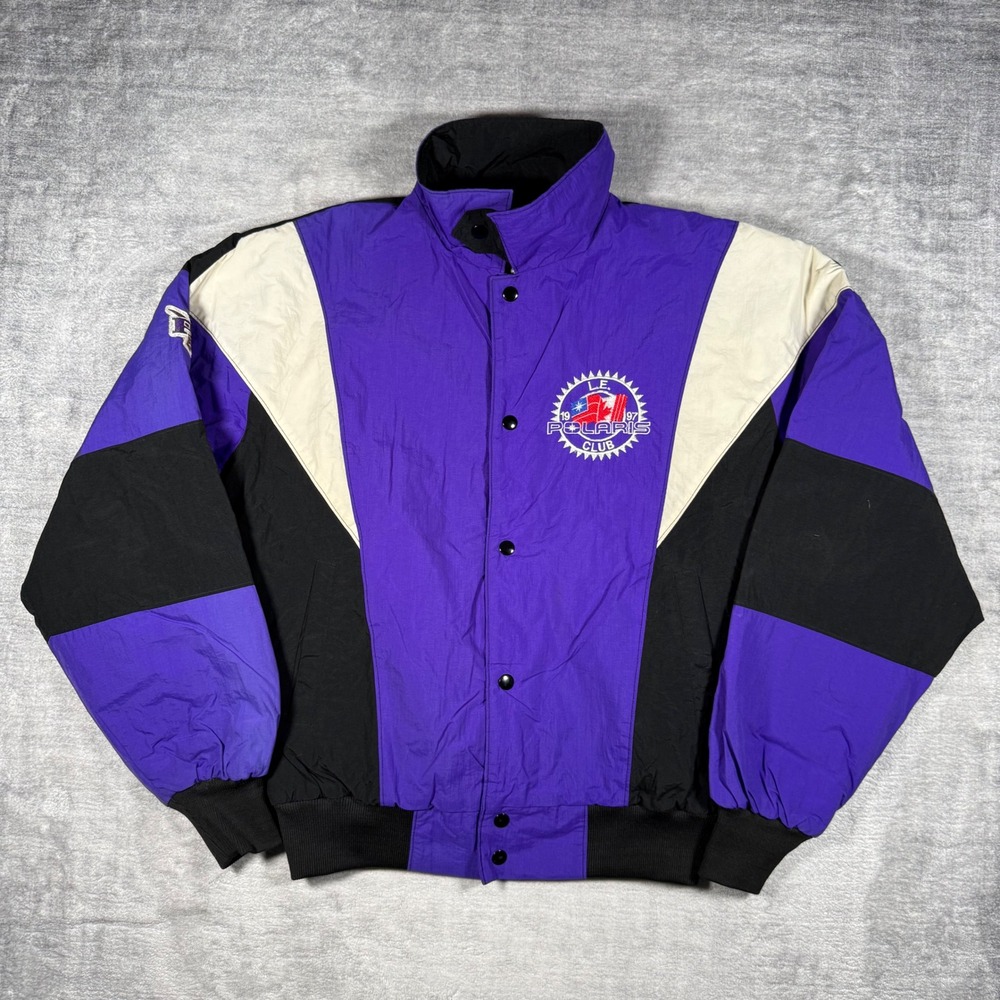 Polaris Jacket Mens Medium Purple Vintage 1997 Racing Colorblock Snowmobile